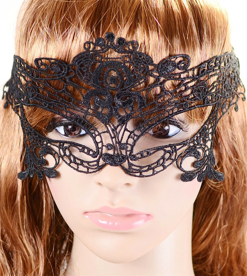 Handmade Mysterious Black Night Club Lace Party Mask - Image 2 of 4