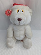 Russ Santa Tropez Bear Plush White Santa Hat 9 Inch Stuffed Animal Toy