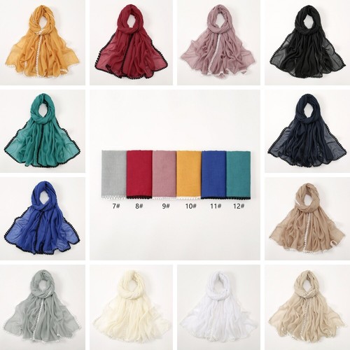 Mujeres Musulmanas Hijab Bufanda Simple Bufandas Challes Envuelve Suave Pañuelo - Imagen 13 de 26