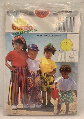 Burda Express Sewing Pattern Children Pants 4096 18M-5 Pantalon Germany Uncut