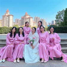 Women Abaya Dress Muslim Set Bridesmaid Wedding Party Gown Kaftan Abayas Evening