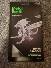 Metal Earth Premium Series 3D Steel Model Kit, Silver Dragon