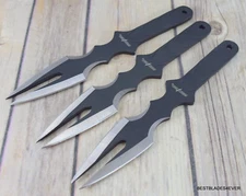 7 INCH PERFECT POINT 3 PCS THROWING KNIFE SET 4MM THICK TWO TONE COLOR