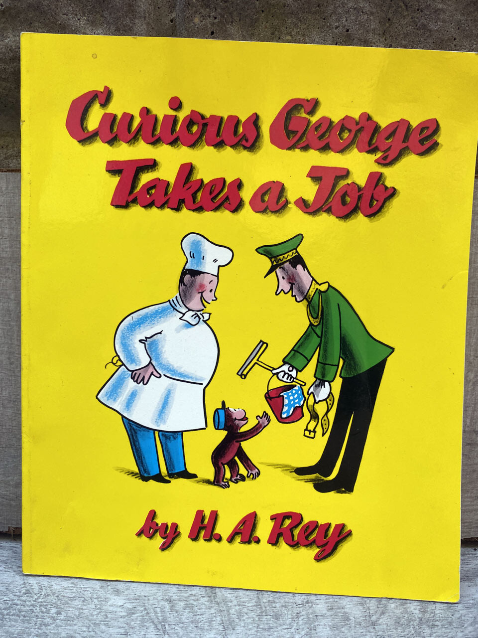 VTG Curious George Takes a Job PB Book 21x26cm 48 pages by Margret H
