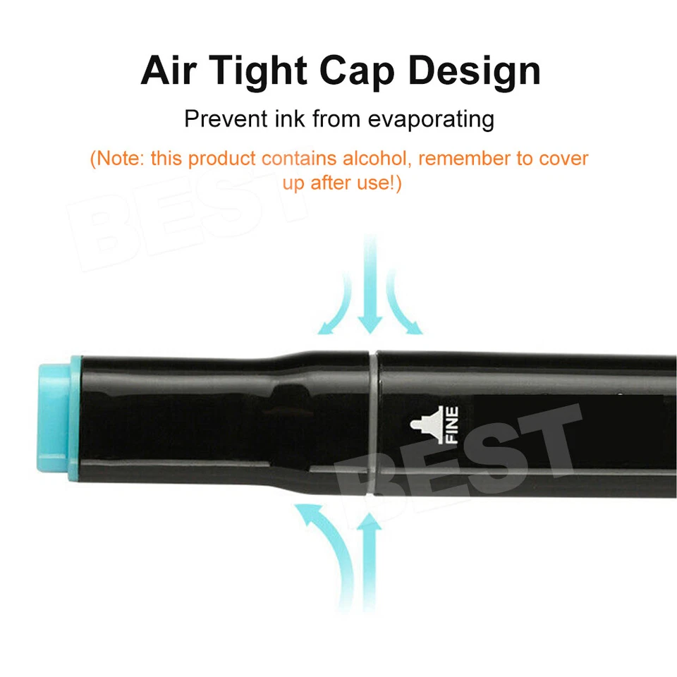 80 Colors Dual Tip Twin Marker Pens Set Artist Sketch Markers Drawing NEW - image 3 of 4