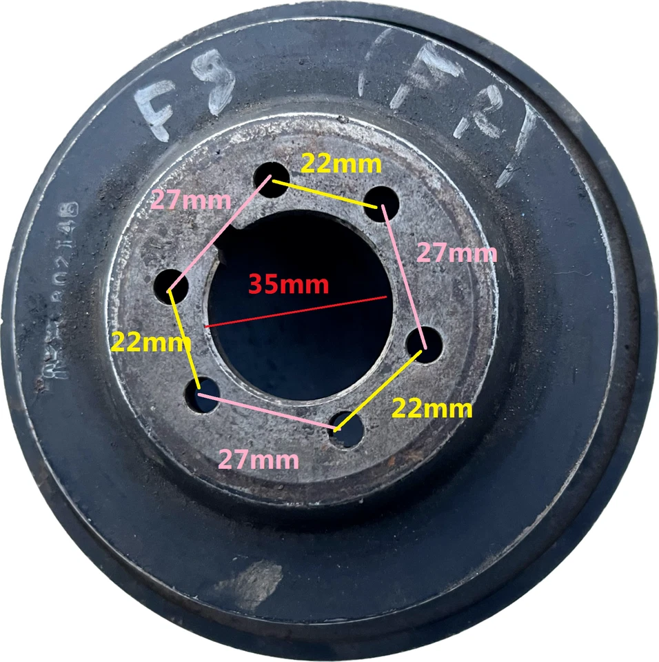  POLEA CIGÜEÑAL EQUILIBRADOR ARMÓNICO MAZDA B1800 E1800 F8 TRACCIÓN TRASERA OHC 8 V 1,8cc. Foto 2 de 4