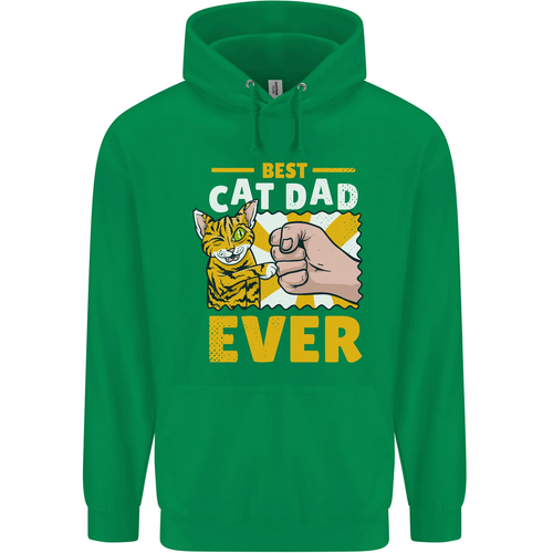 Best Cat Dad Ever Funny Fathers Day Childrens Kids Hoodie - Picture 6 of 11