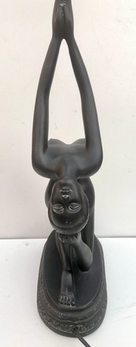 Vintage Art Deco Nude Lady Woman Holding Globe Erotica Figural Accent Lamp 29.5" - Picture 3 of 8
