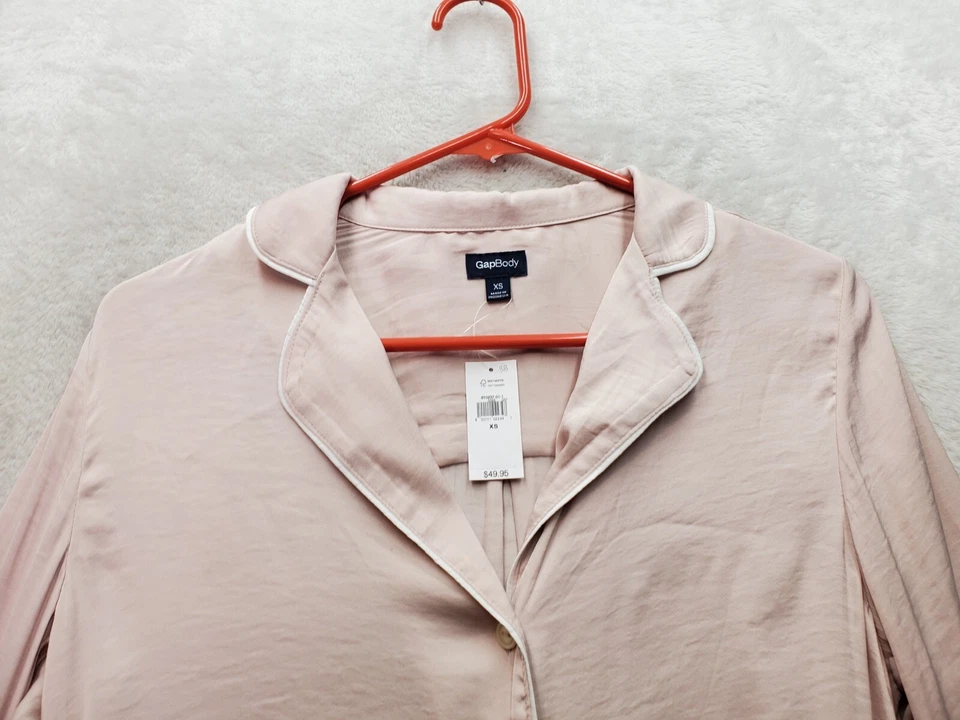 Camisa para dormir Gap Body para mujer talla XS rubor 100 % poliéster manga larga abotonada Foto 4 de 4
