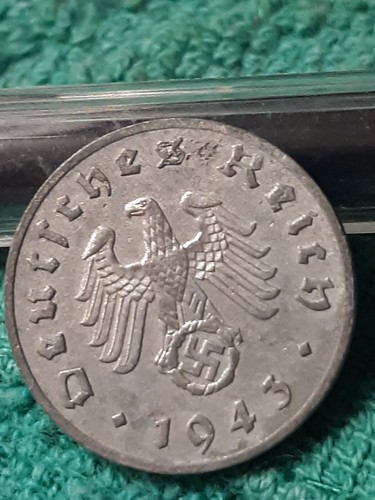 A 1943 WW2 1 Reichspfennig~ Germany,Circulated, 3rd Reich Coin - Picture 9 of 22