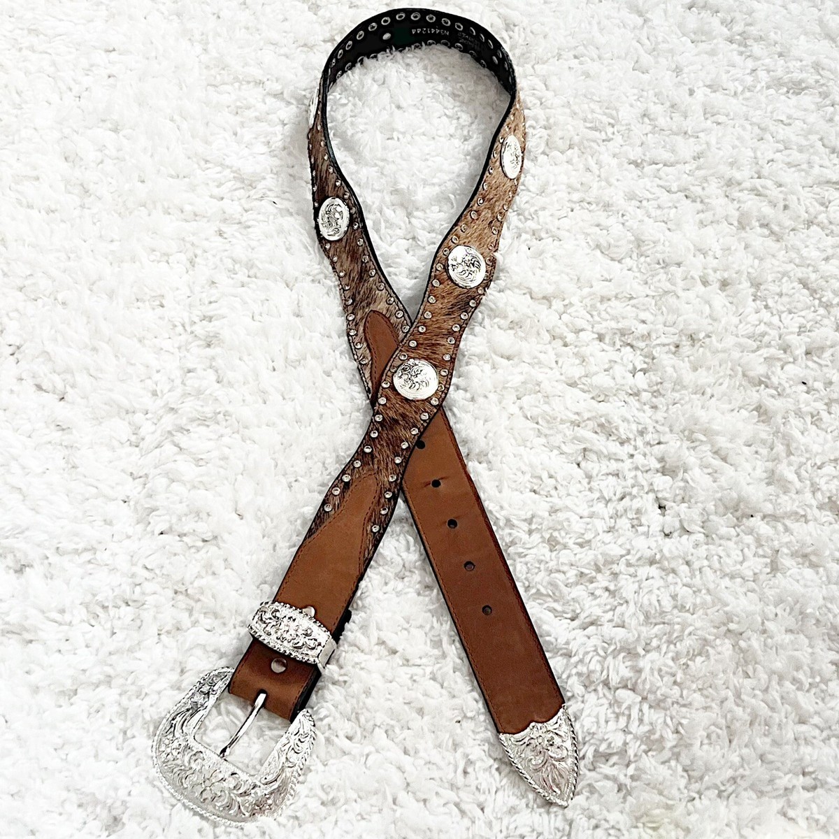 Nocona cow hide leather studded women display picture 2