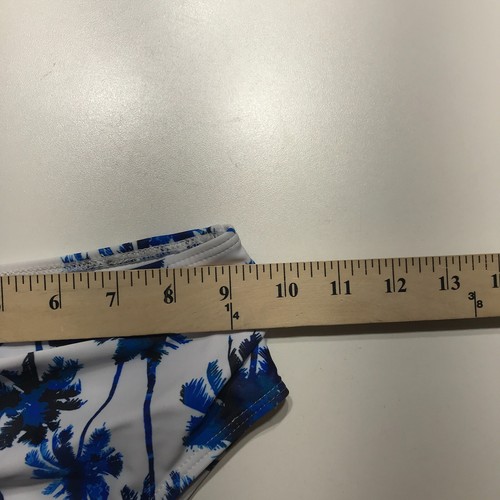 NEW White & Blue Palm Tree Print High Waist Swim Bottom Girls Youth Size 8Y-9Y - Picture 11 of 13