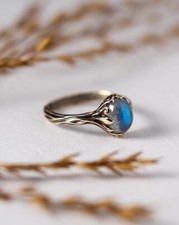 Silver Gemstone Ring Handmade Sterling Silver Labradorite Ring Ring For Womens