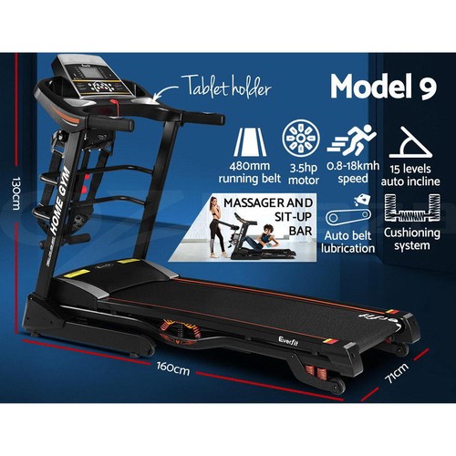 Everfit Electric Treadmill Auto Incline Home Gym Exercise Run Machine Fitness - Picture 8 of 102