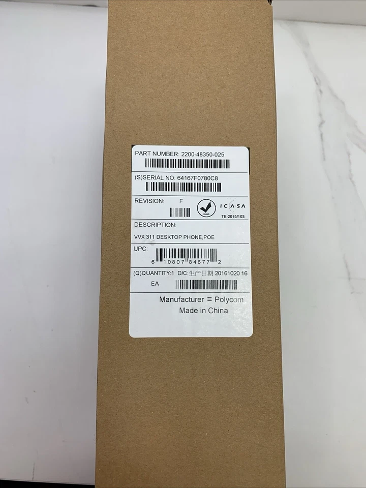 Brand New Polycom VVX 311 HD Desk IP Phone - Black - POE - Image 4 of 4