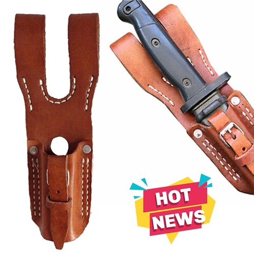 Handmade Leather Repro WWII Japanese Type T30 Arisaka Bayonet Frog Cover Case - Picture 9 of 9