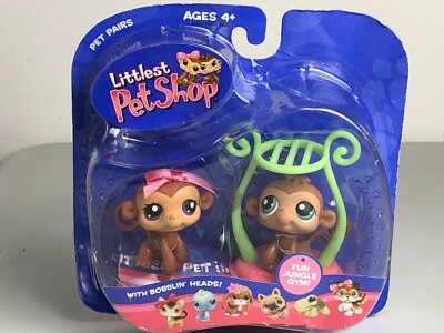 Littlest Pet Shop Pet Pairs Twin Monkeys with Jungle Gym #56 & #57
