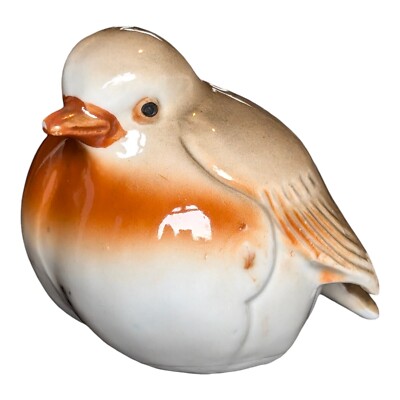 Vintage Keramik Weihnachten Vogel Ornament Bone China Rotkehlchen Rotbrust 