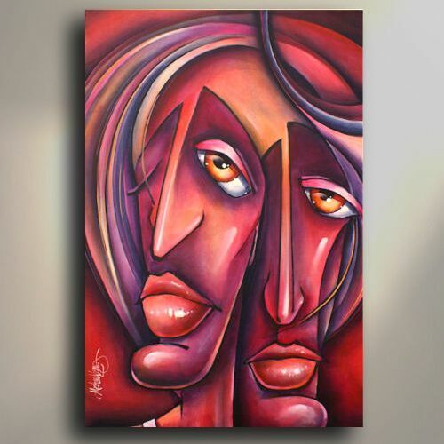 KUNST, figurativer Expressionist, Gemälde ""TANGLE"" Mix Lang URBAN Original, C.O.A. - Bild 1 von 4
