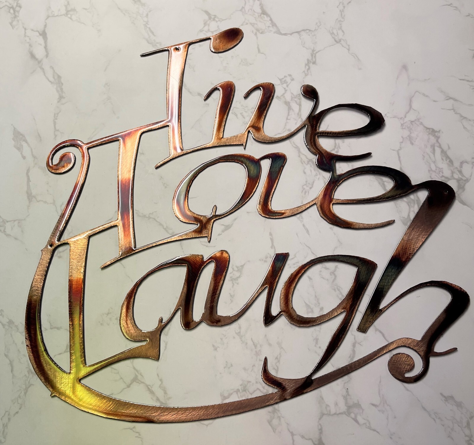 "Live, Love, Laugh!" Metal Wall Art Decor 13" X 14" eBay