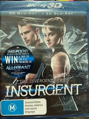 Insurgent NEW/sealed 2D and 3D BLU RAY (2015 Shailene Woodley sci-fi movie)