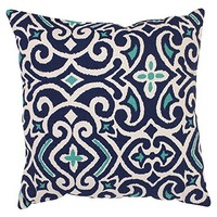 Pillow Perfect Decorative Damask Square Toss Pillow, Blue/white , New, Free Ship on sale Pillow Perfect Decorative Damask Square Toss Pillow, Blue/white , New, Free Ship on sale