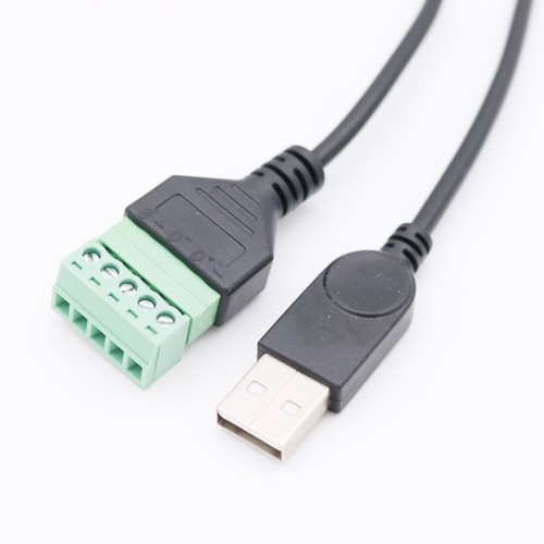 USB 2.0 A Male to 5 Pin Screw Connector with Shield Terminal Plug Adapter Cable - Picture 5 of 12