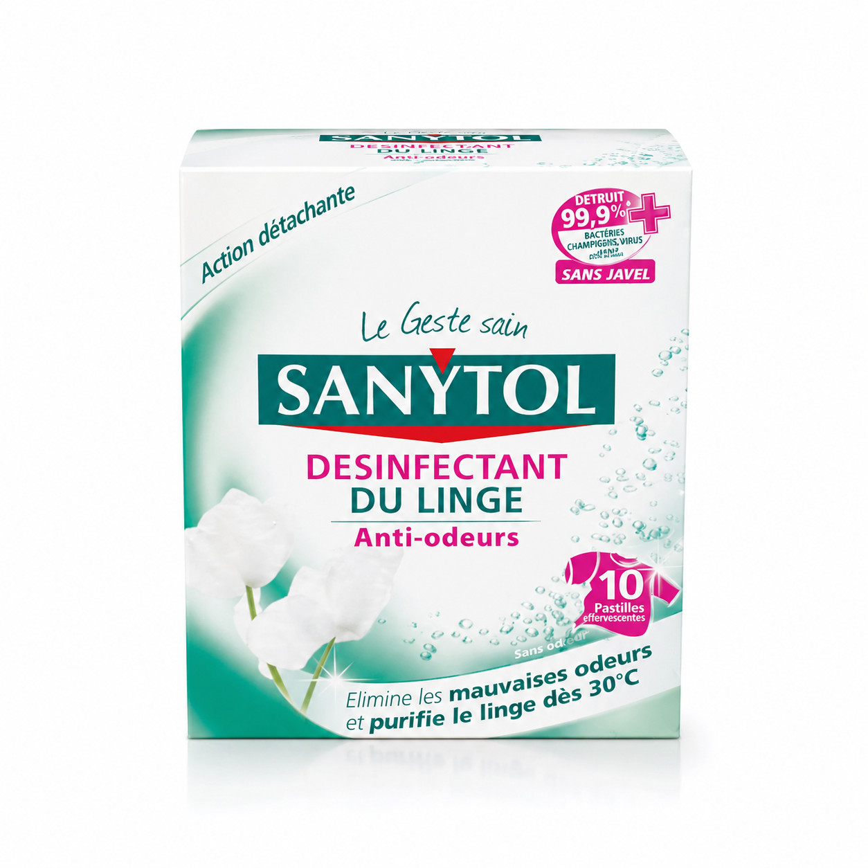 Sanytol désinfectant linge solution odeur linge mal séché lot 10 boites