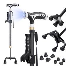 Hold 440 Lbs Adjustable Walking Cane for Men  Women with 4-Pronged Base for ...