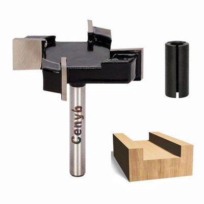 CNC Spoilboard Surfacing Router Bit Flattening Nose 4T 1/4 Shank 2inch Cut