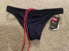 TYR Women's Swimsuit Bikini Bottom Solid Navy Blue Size Small 4/6 NWT NEW