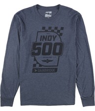 Indy 500 Mens Heathered Logo Graphic T-Shirt, blue, S