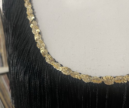 De colección 90’s Charades 1920s Flapper Negro Dorado Halloween Disfraz Vestido Mujer’s Pequeño - Imagen 10 de 11