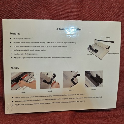 HFS Heavy Duty Guillotine Paper Cutter 17" Base Commercial Metal A3/A4 Trimmer - Picture 17 of 24