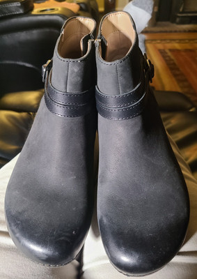 Dansko Brook Ankle Bootie Black Burnished Nubuck Size 37 US 7