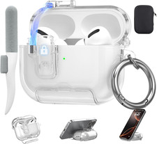 Clear AirPods Pro 3 Case Cover with Magnetic Lock for Charging Case Protection