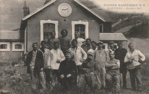 73 postcard sanitary team No. 8 MOUTIERS October 1917
