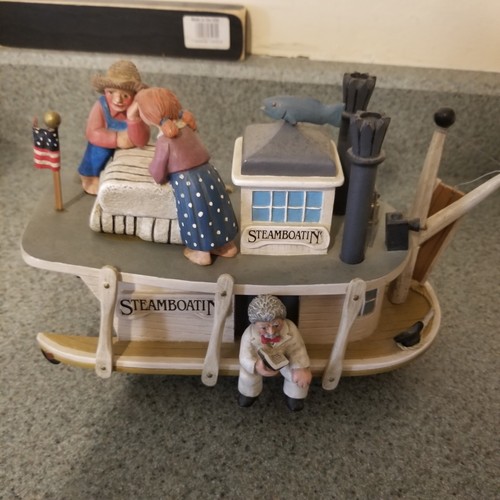 Leo Smith Folk Art Mark Twain Figurine Delta Queen Steamboatin Steamboat 289/500 - Picture 4 of 8