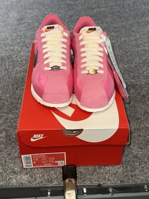 Nike Cortez Pink/Green/White Solid Lace Up Low Top Womens Sneaker Extra Laces