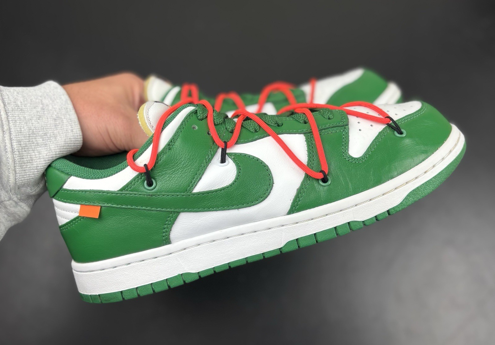OFF WHITE X NIKE Taglia 10.5 Nike Dunk Low x OFF WHITE verde pino 2019 SPEDIZIONE VELOCE