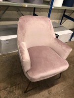 Habitat Celine Velvet Accent Armchair Soft Dusky Pink