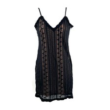 y2k Tiger Mist bodycon mini dress lace whimsigoth goth slip dark coquette S
