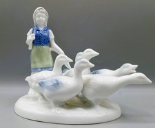 Vintage Gerold Porclain Bavaria - Girl with Geese (pre 1989)