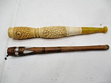 2 x Zigaretten Spitzen  Handgefeiert &bdquo;Perlmutt Verzierung ua.&ldquo; Meerschaum & Holz