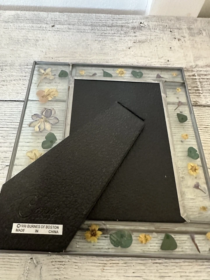 彩色玻璃相框压叶和花朵 5 英寸 x 7 英寸图片后载 — 第 4/4 张图片