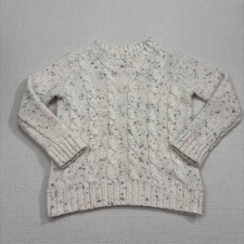 OshKosh B'gosh Cable Knit Sweater Girls 7A Holiday Confetti Fleck Classic Preppy