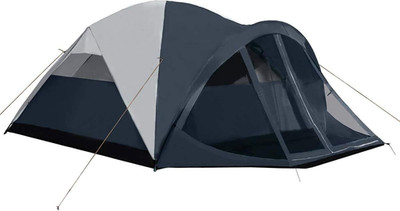 6 Person Dome Tent W/ Removable Rain Fly and Screen Room, Water Resistant - Navy
