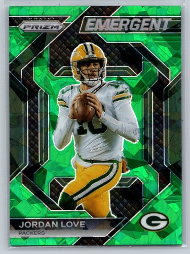 Jordan Love [Green Ice] #H-3 2023 Panini Prizm Emergent card