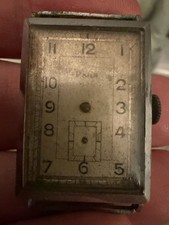 Vintage Para Art Deco Rectangular Hand Wind Watch for Restoration Parts