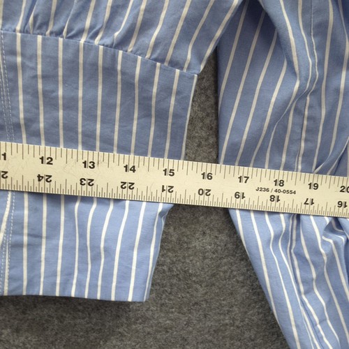 & Other Stories Top Womens 8 Button Up Cropped Long Sleeve Blue Striped - Bild 15 von 16